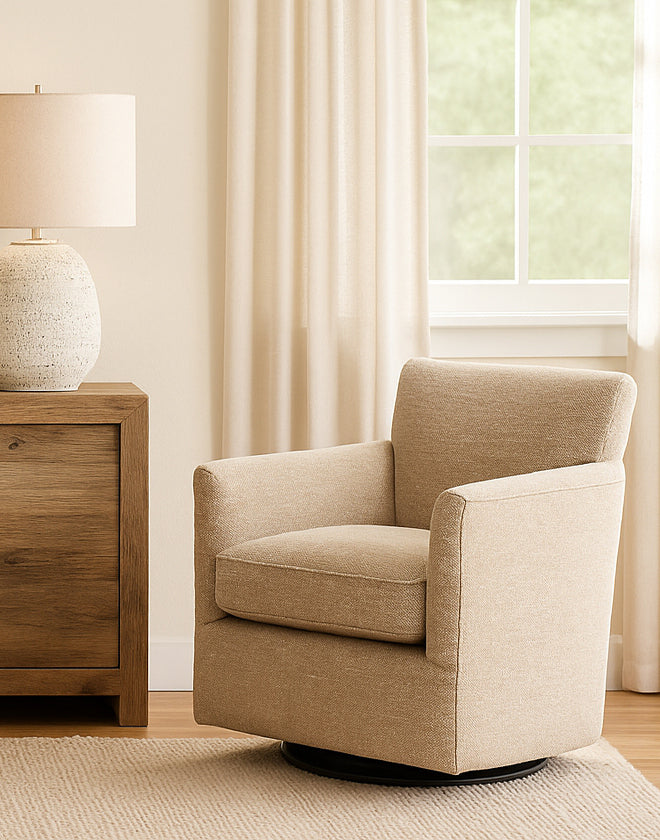 Fiora Camel Swivel Chair