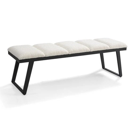 Ponce Bench - Chex Polar Bouclé