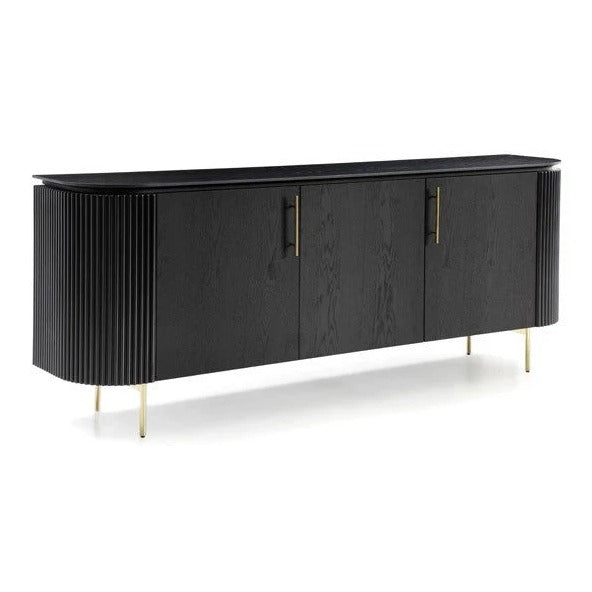 Lantine Buffet - Black Oak & Brass