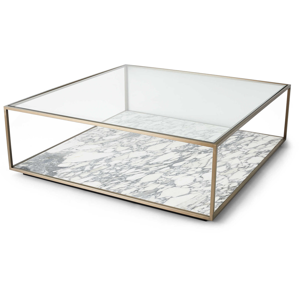 Arabella Marble & Brass Square Coffee Table