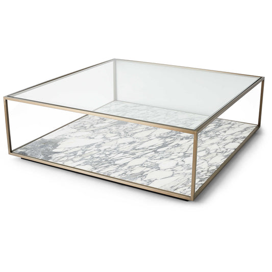 Arabella Marble & Brass Square Coffee Table