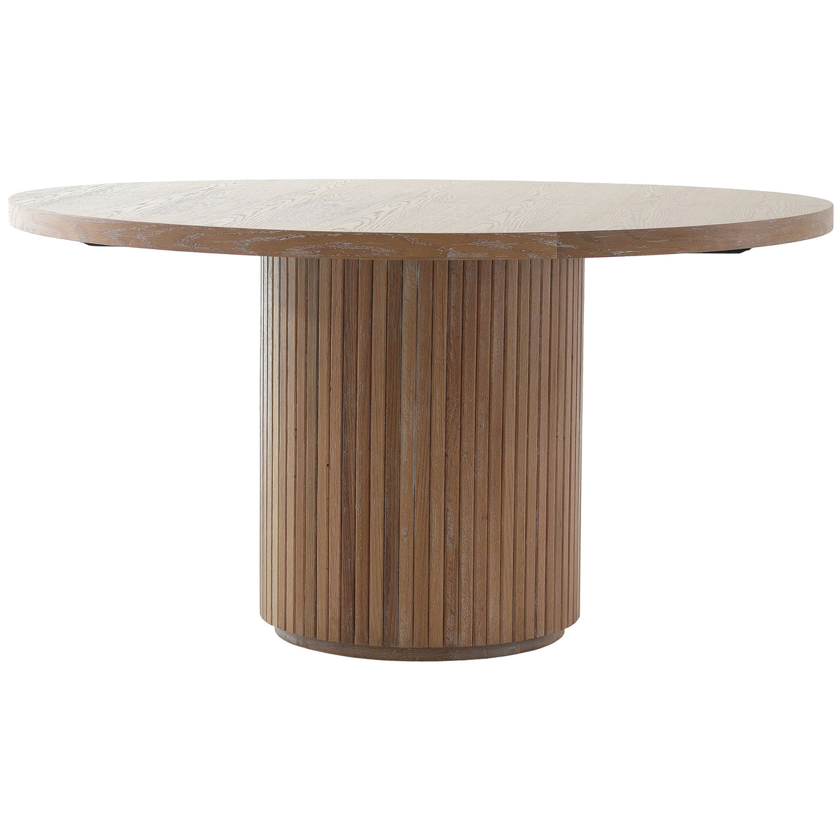 Sestri Oak Reeded Round Dining Table 140cm
