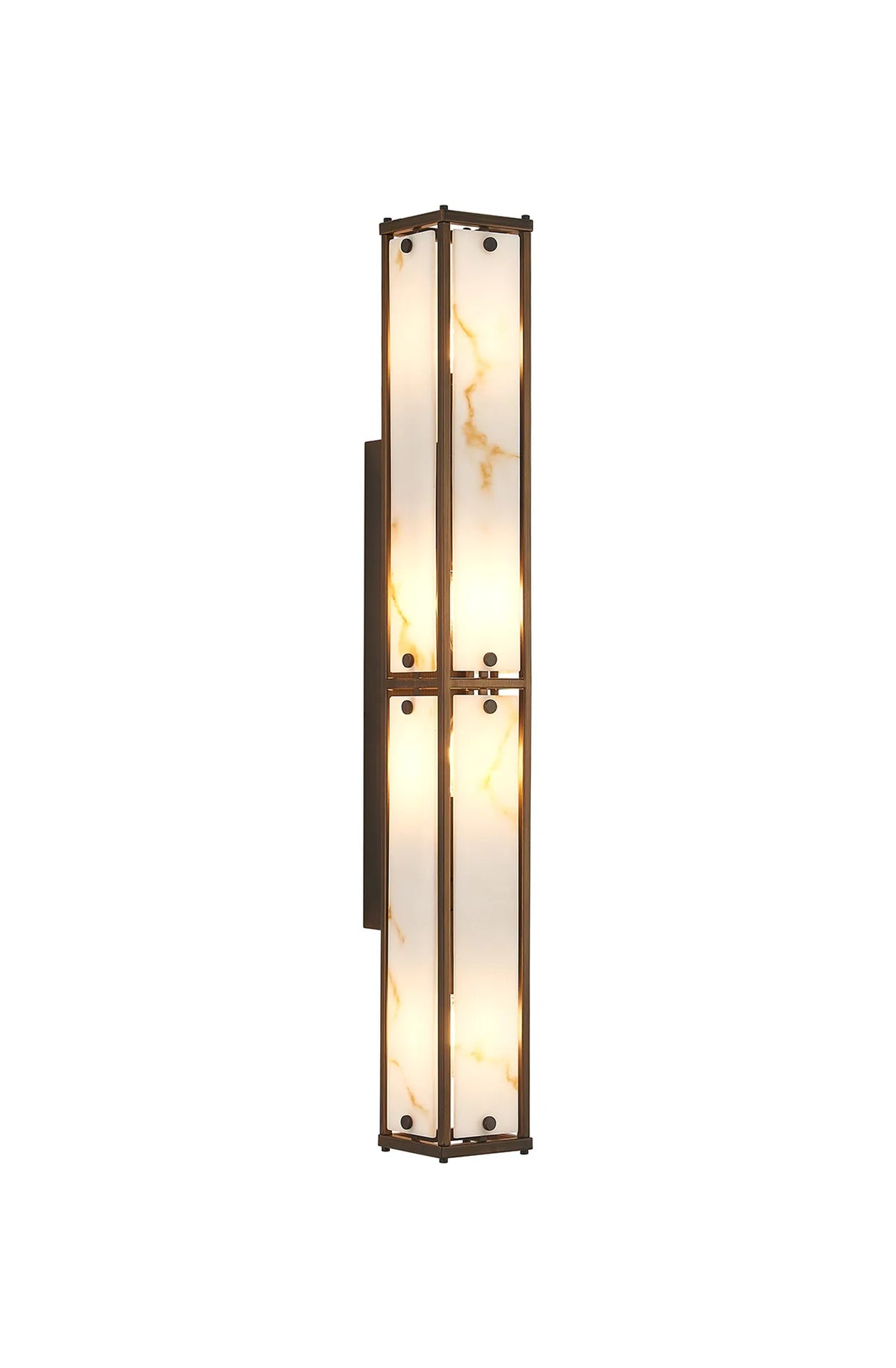Hampstead 75cm bathroom wall light in bronze with brown alabaster effect glass
