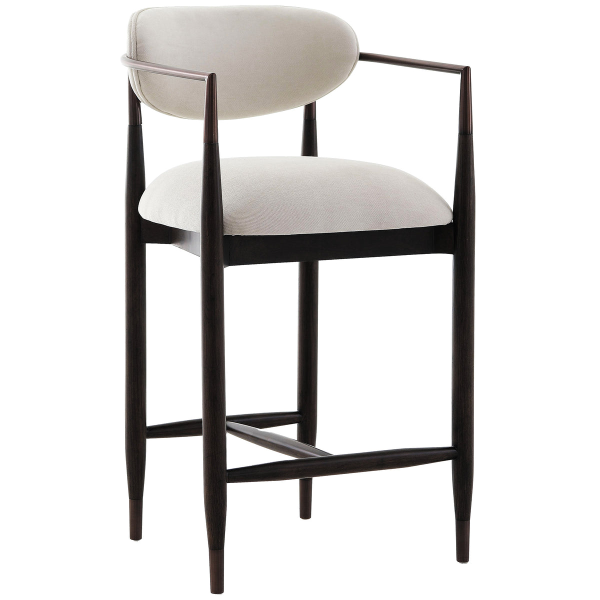Burford Walnut & Bronze Counter Stool