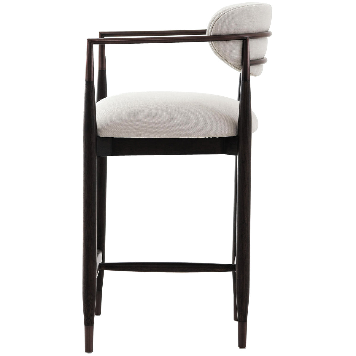 Burford Walnut & Bronze Counter Stool
