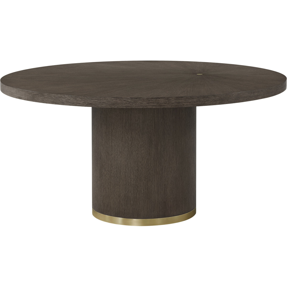 Soleil Round Sunburst Dining Table – Dark Oak