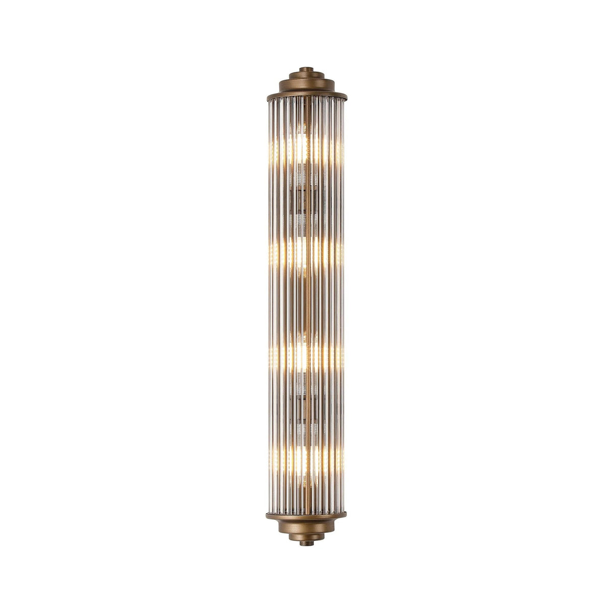 Holborn tall glass rod bathroom wall light in bronze