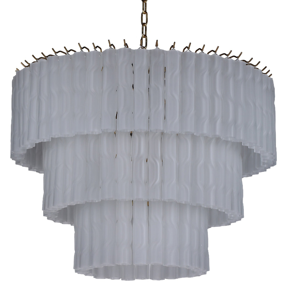 Pesaro Twisted Frost Glass Chandelier Large