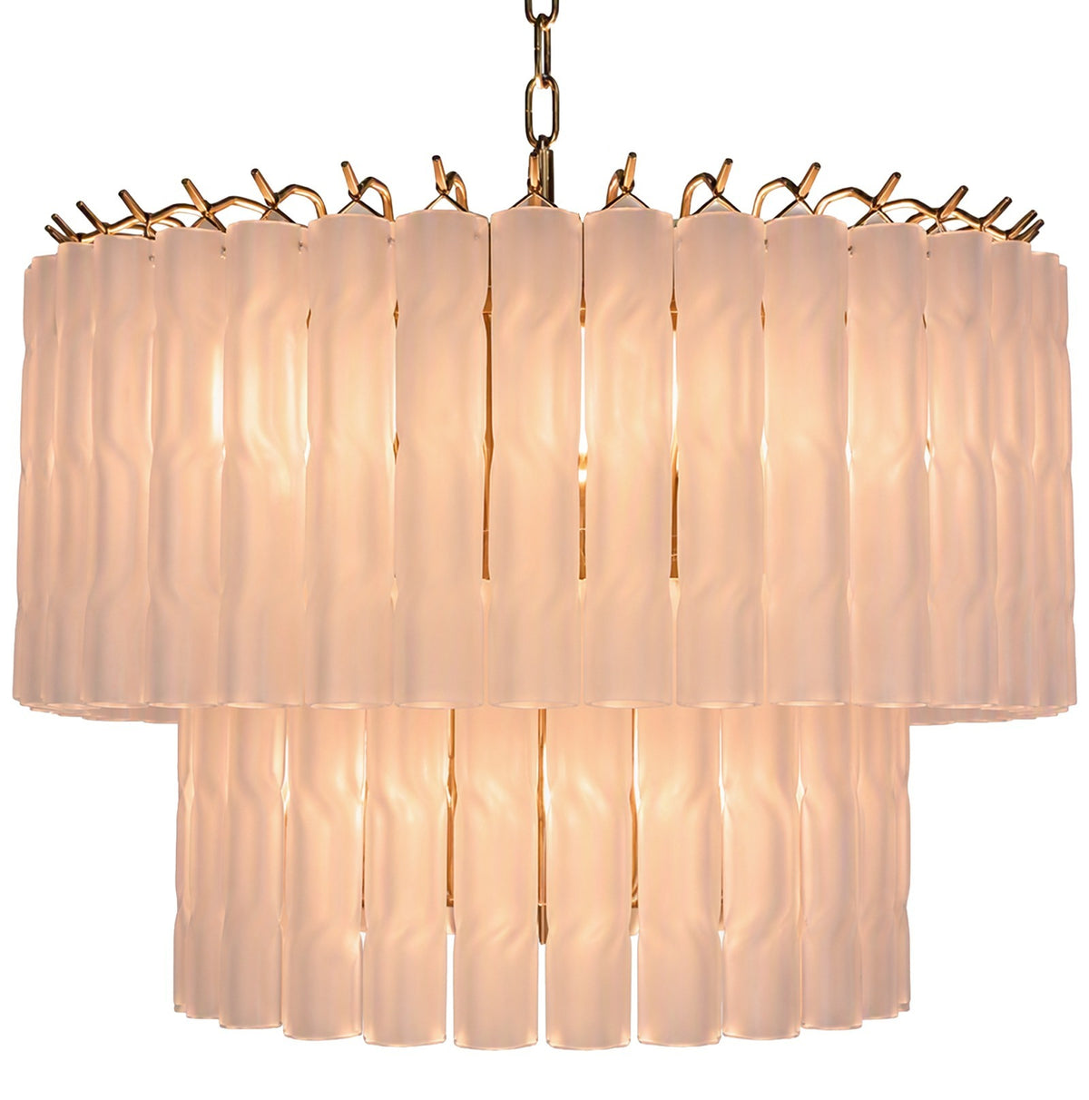 Pesaro Twisted Frost Glass Chandelier Small