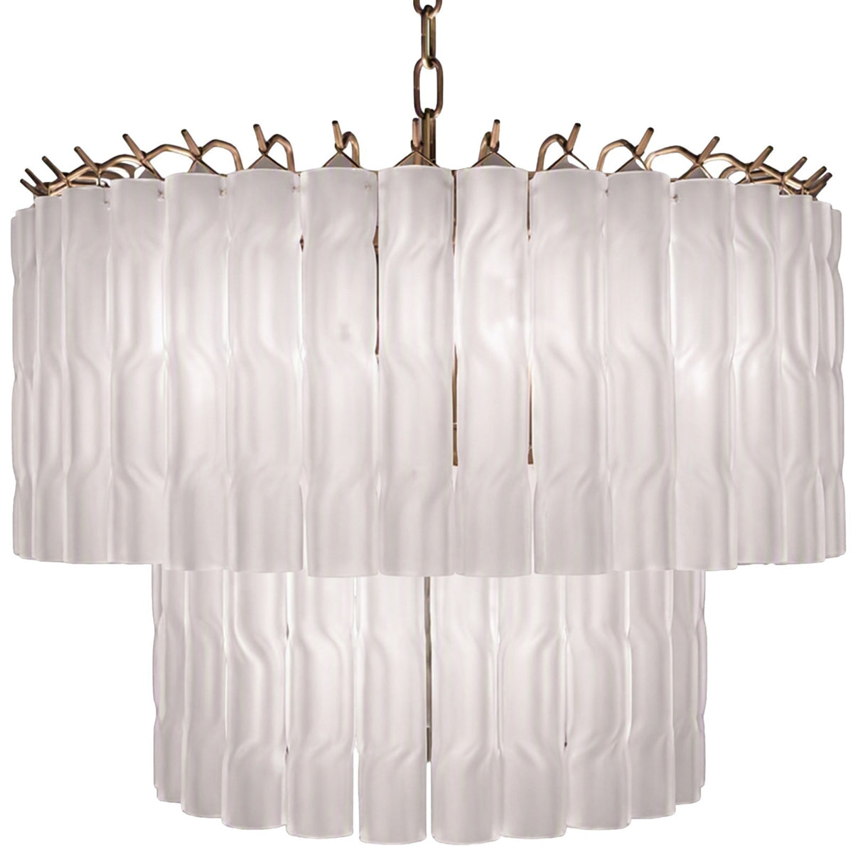 Pesaro Twisted Frost Glass Chandelier Small