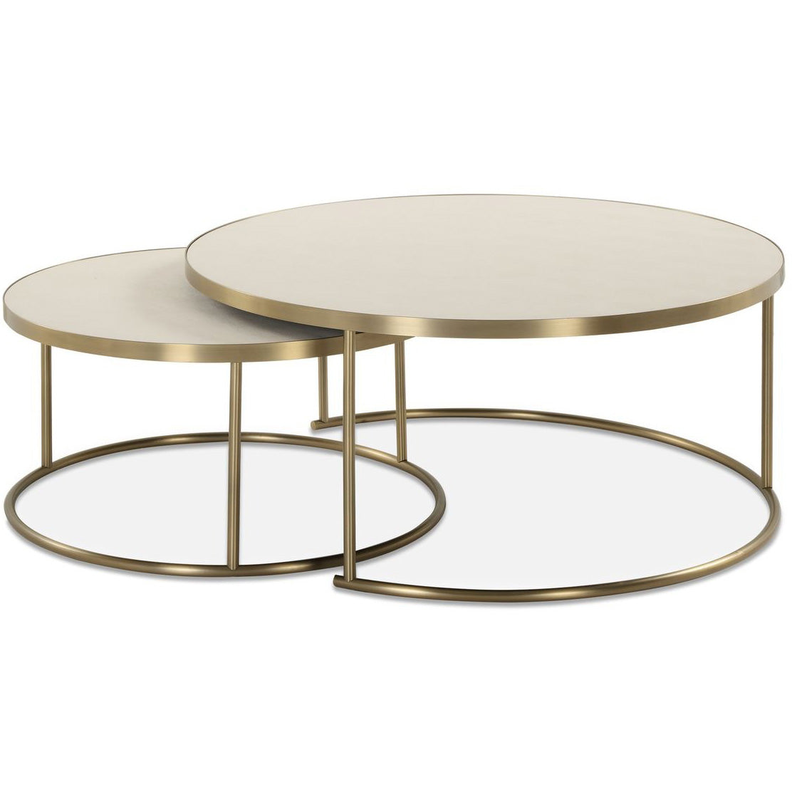 Valentina White Shagreen Nesting Coffee Tables