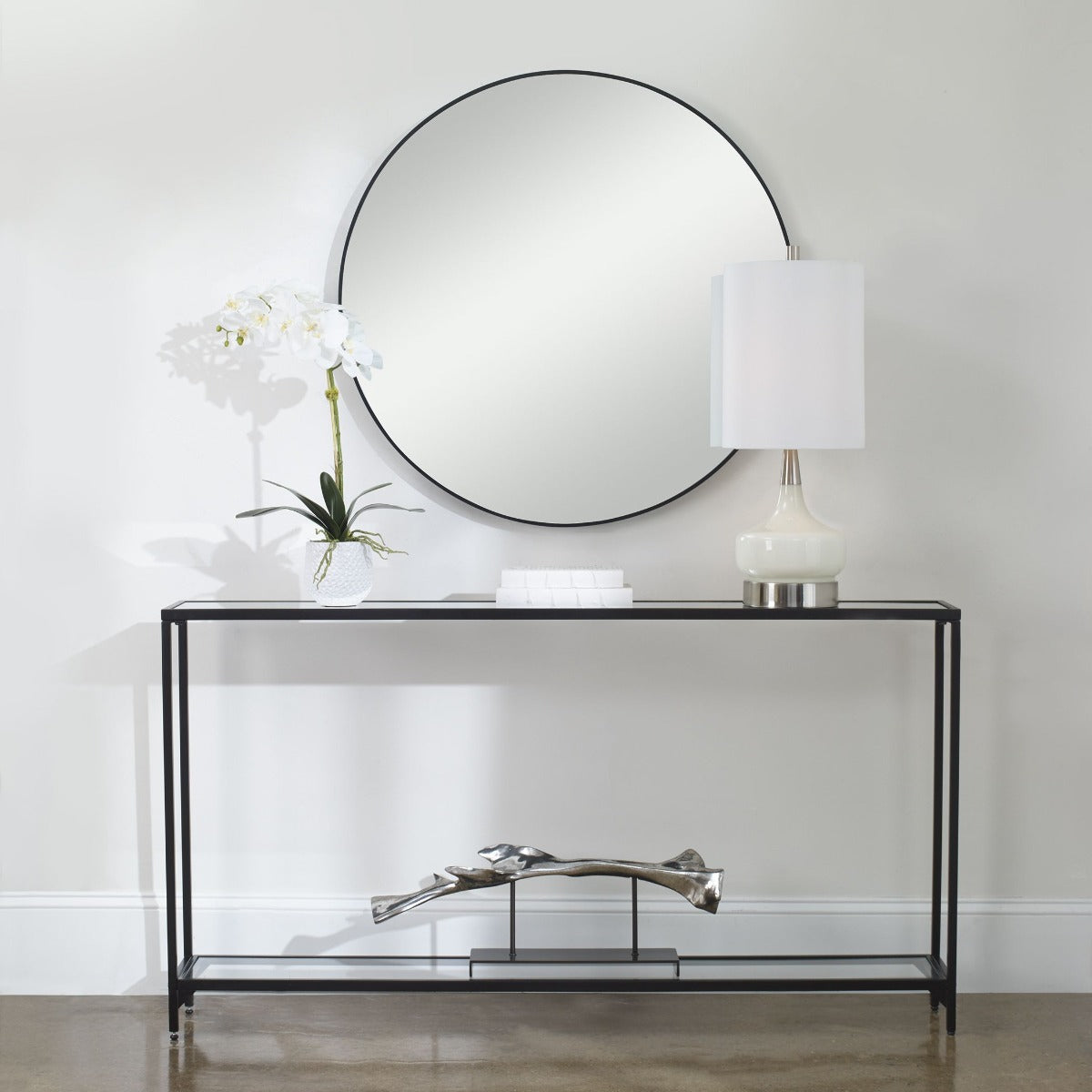 Vesta Slimline Console Black Finish