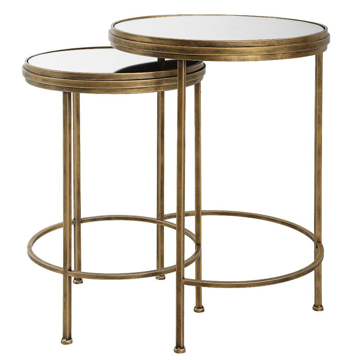 Gaeta Nesting Side Tables Brushed Gold