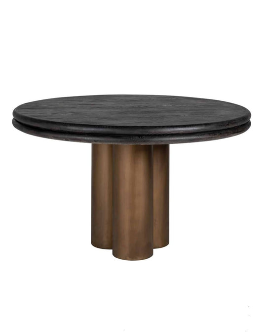 Black Rustic Round Dining Table