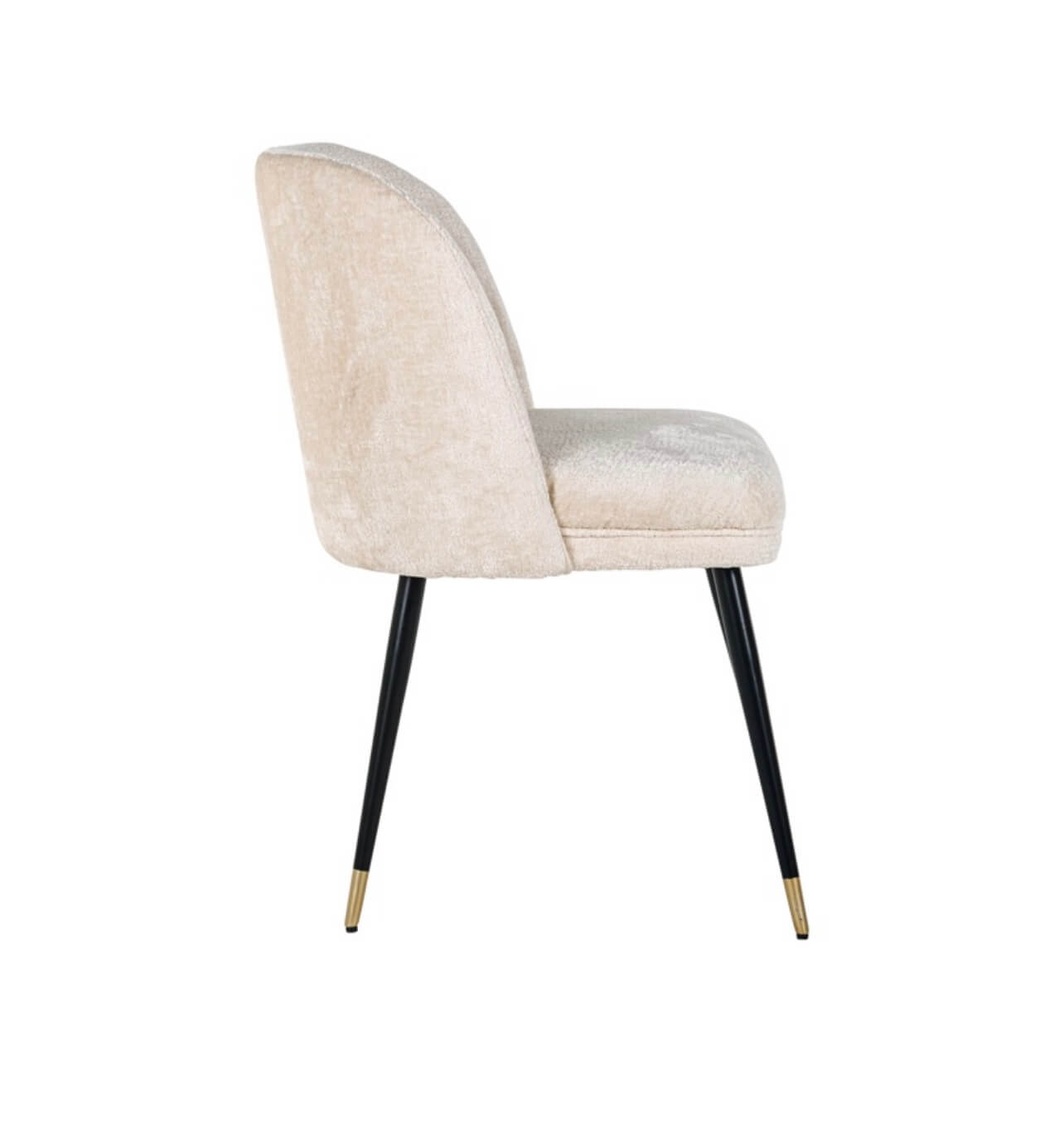 White Chenille Dining Chair