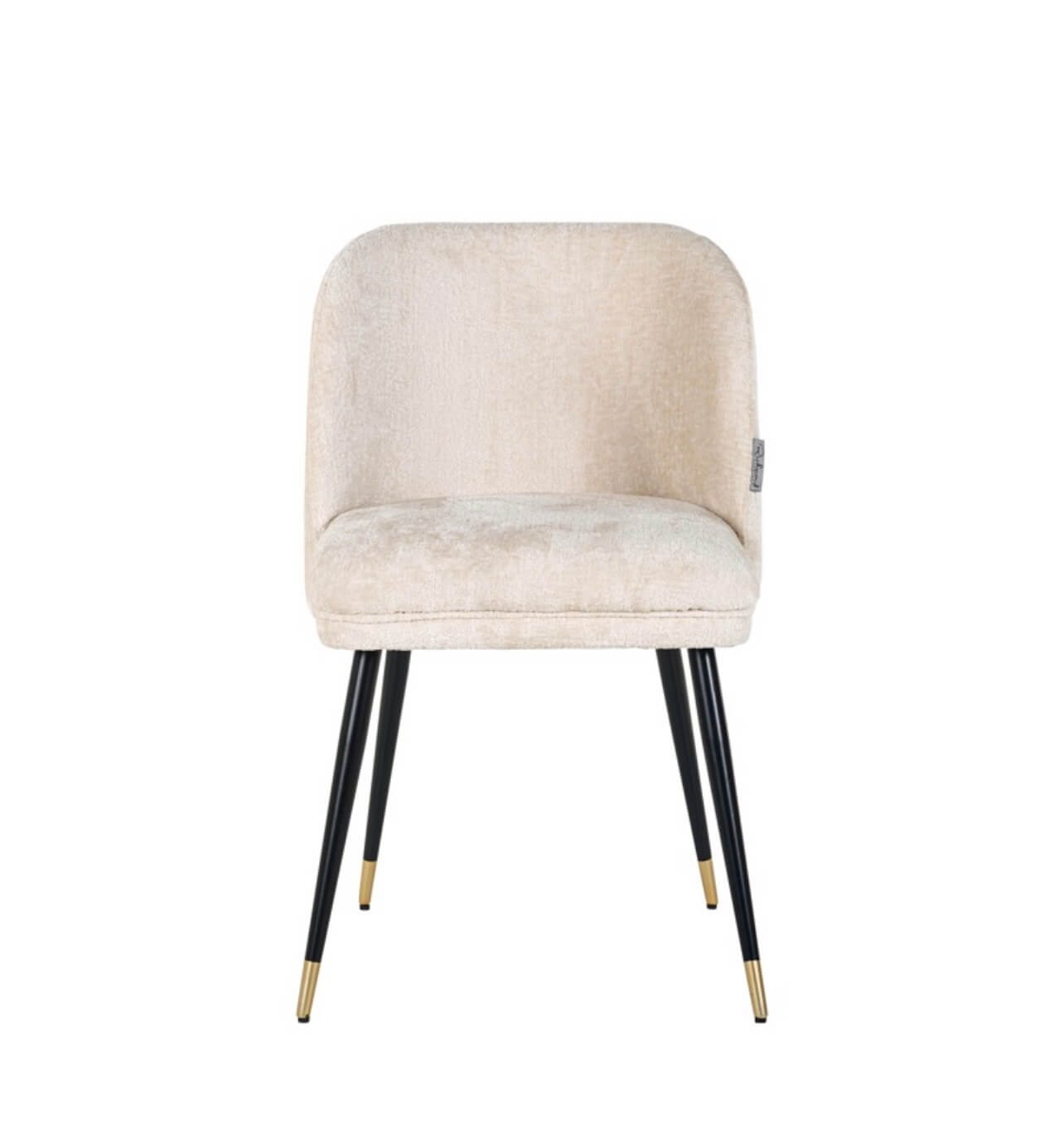 White Chenille Dining Chair