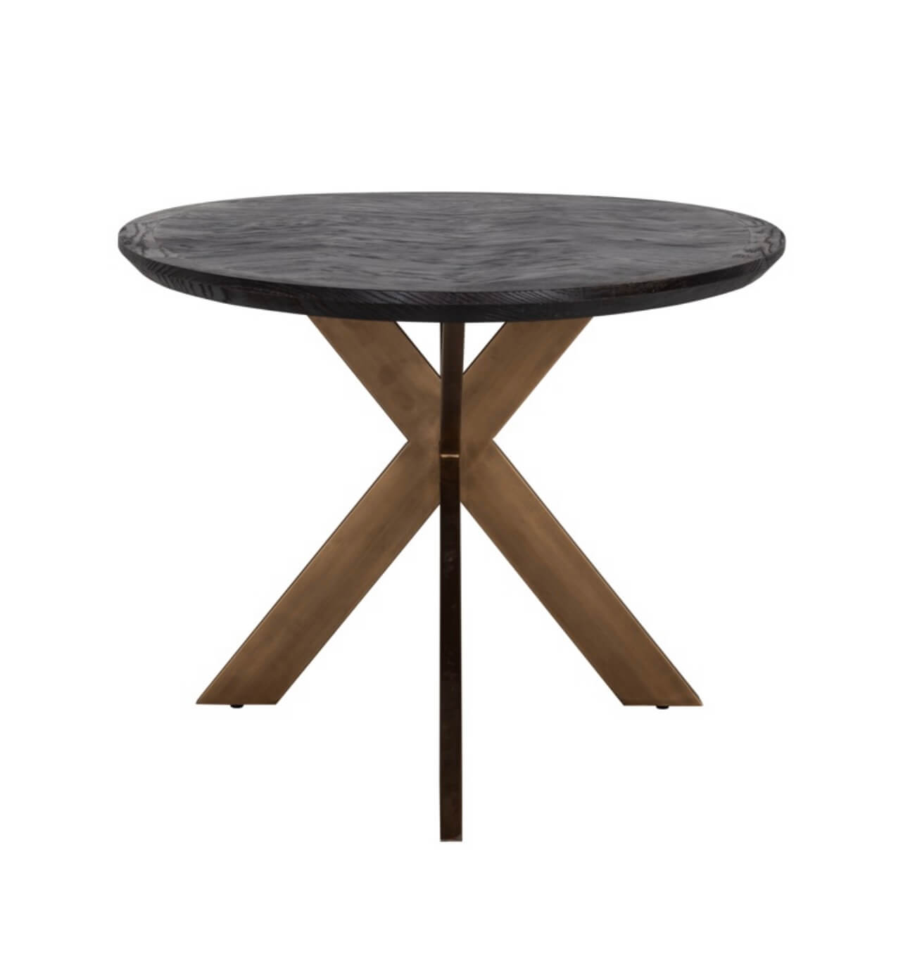 Black Herringbone Brass Dining Table 230