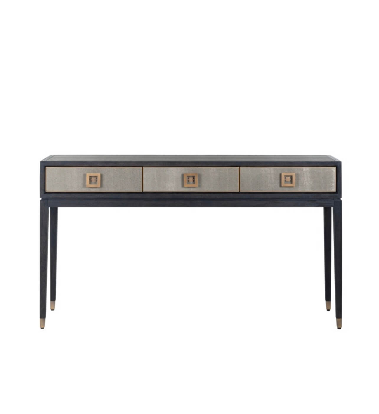 Textured Brass Trim Console Table