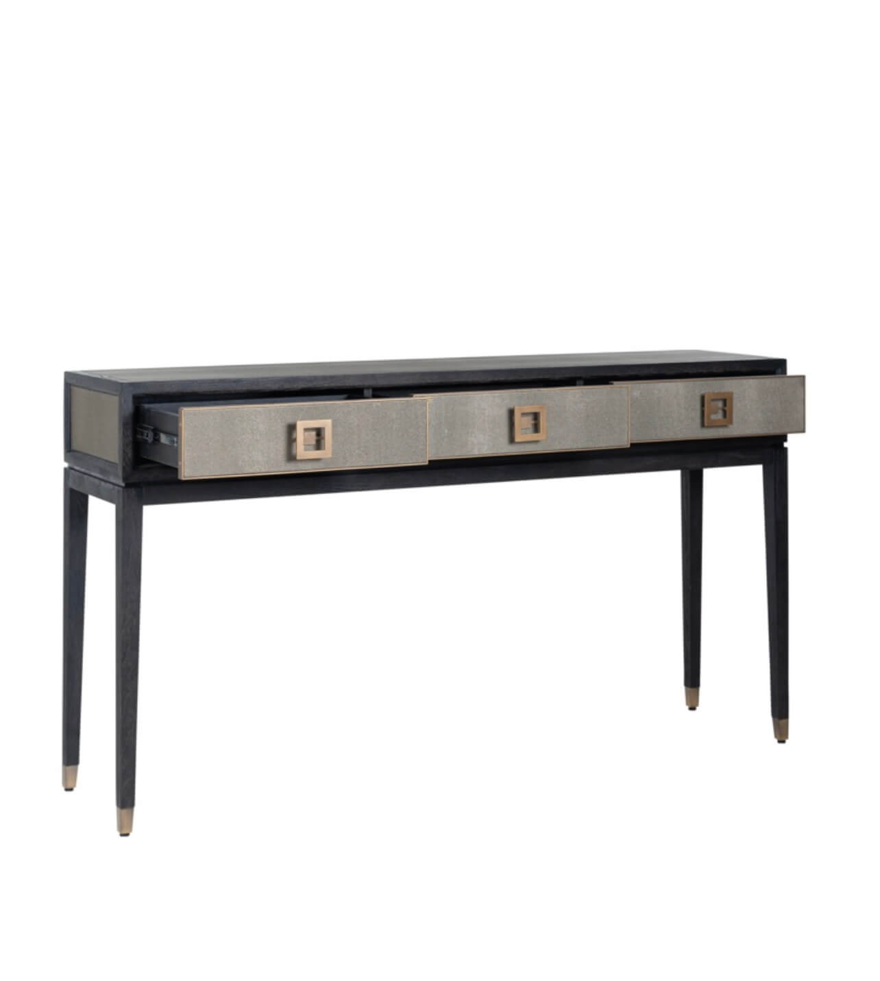 Textured Brass Trim Console Table