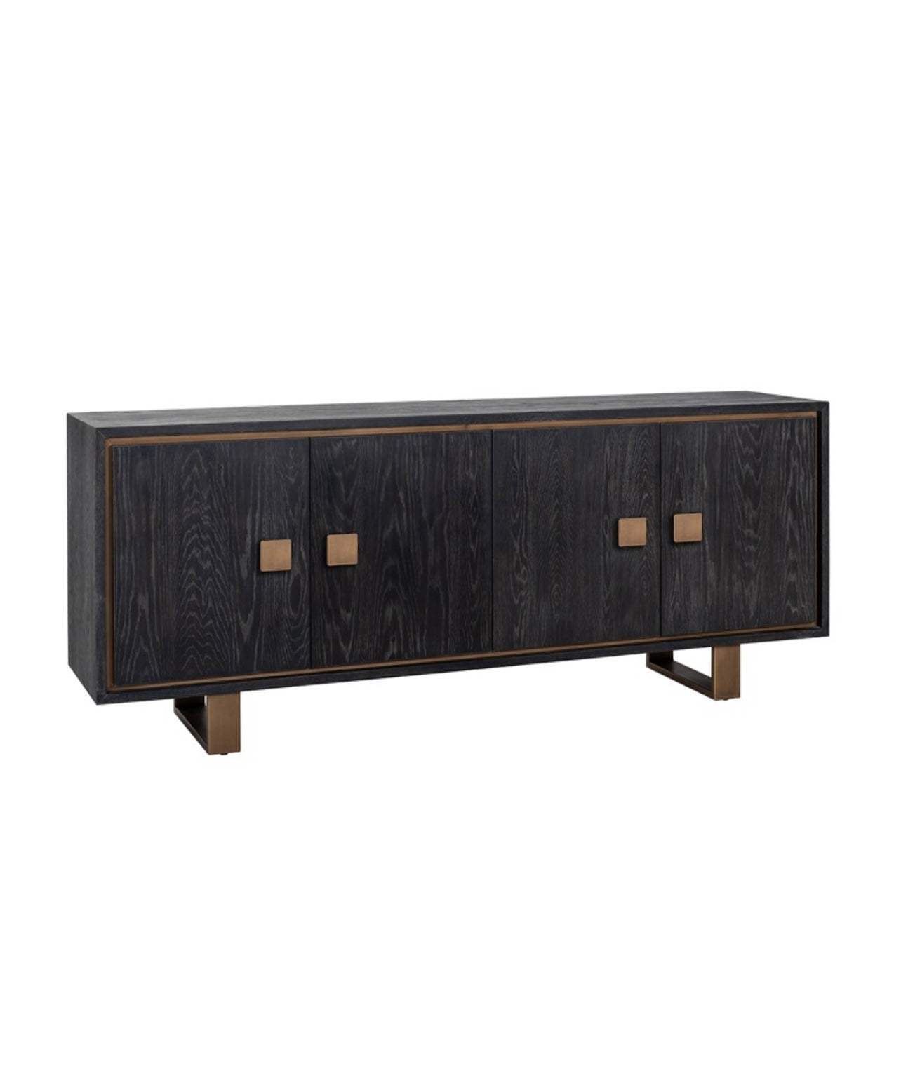 Black Rustic Brass Inlay Sideboard