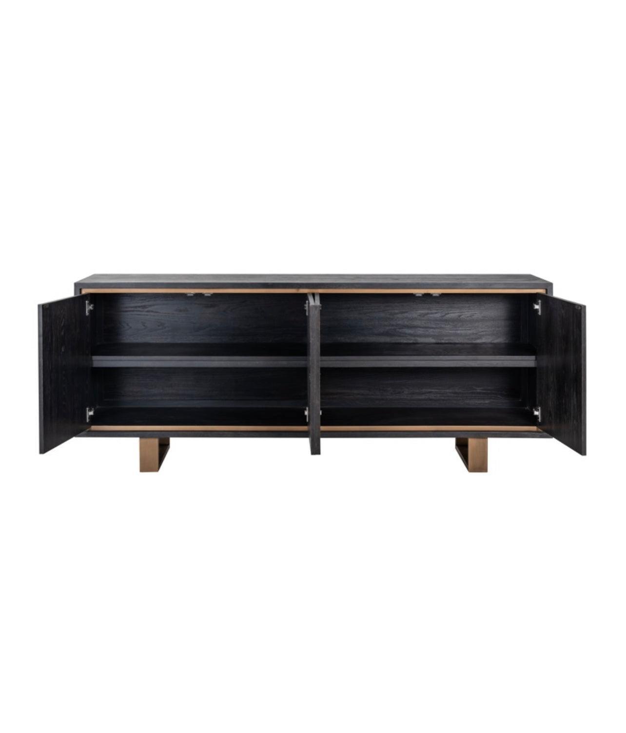 Black Rustic Brass Inlay Sideboard