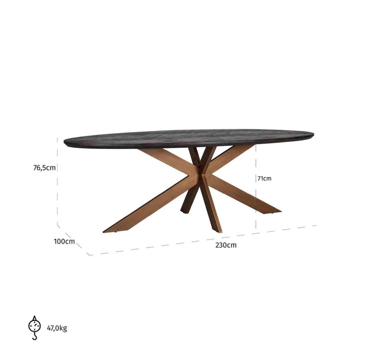 Dining table Blackbone Brass 260