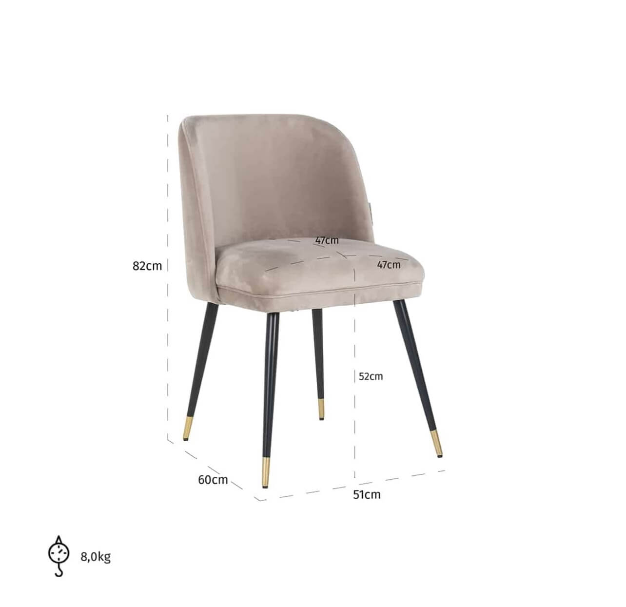 Luxury Mink velvet Dining Chair