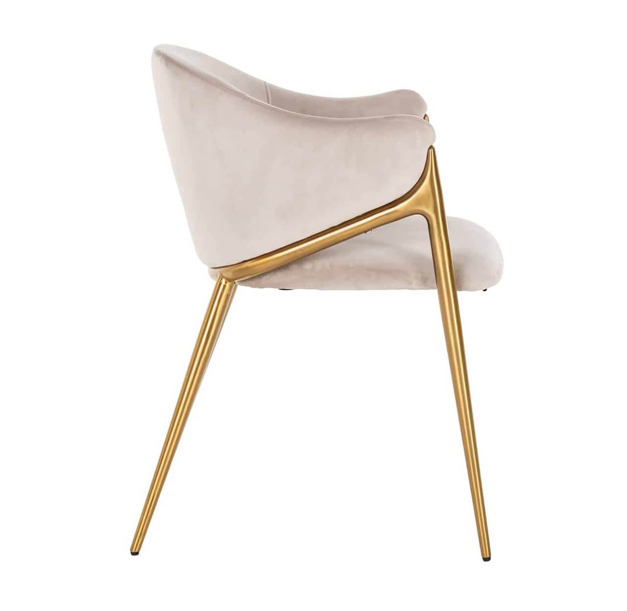 Luxury Brass & Mink Velvet Chair