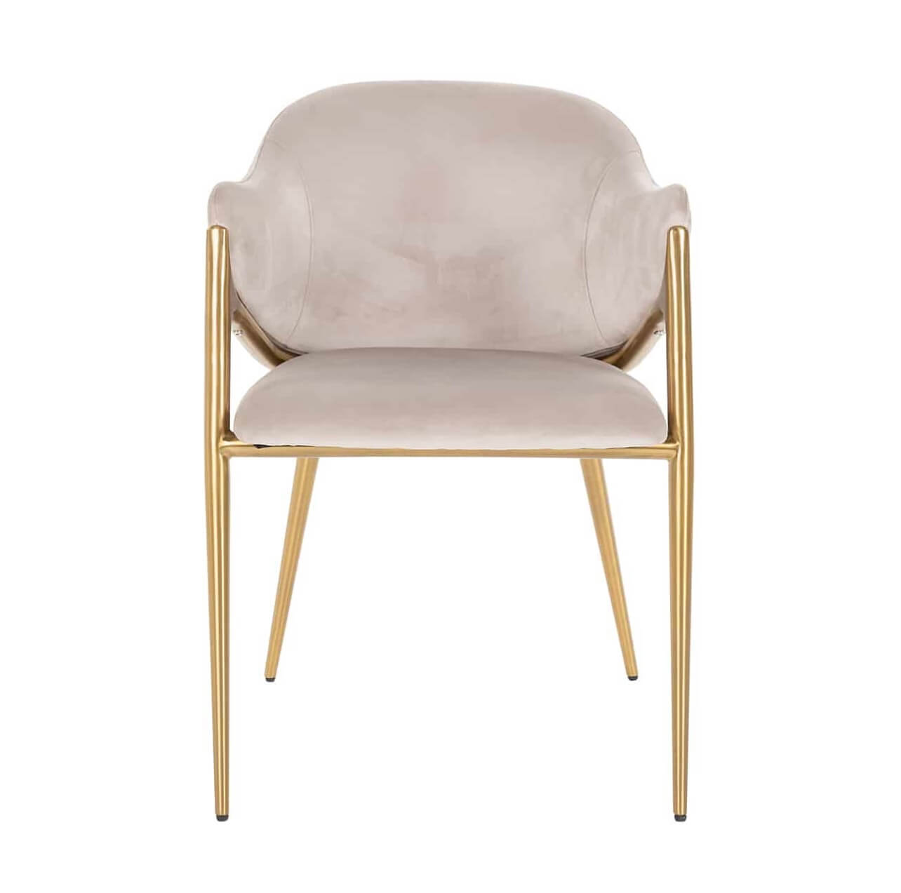 Luxury Brass & Mink Velvet Chair