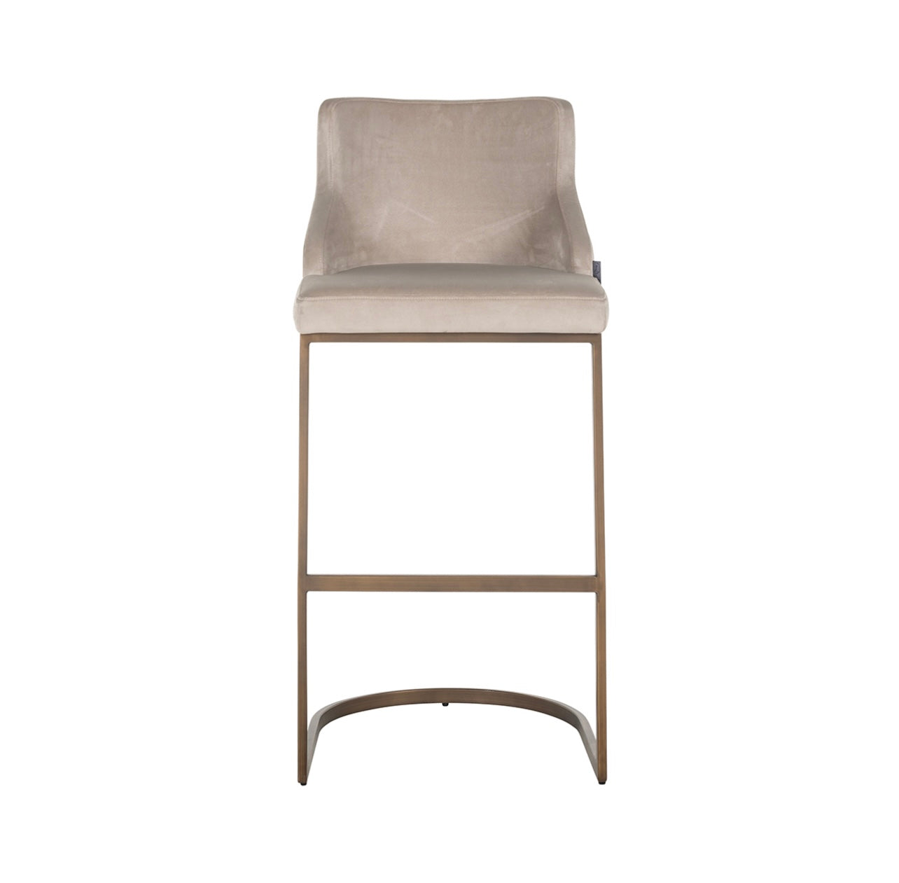 Mink Velvet Brass Bar Stool