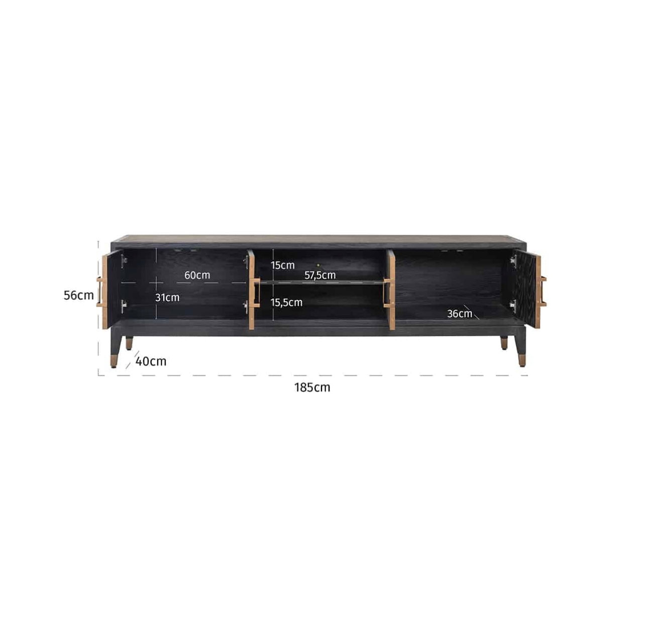 Textured Brass Trim Media Unit